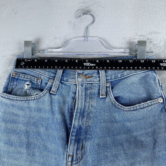 Madewell Baggy Jeans Straight Leg Womens Size 25 Distressed High Rise Blue - Picture 7 of 12